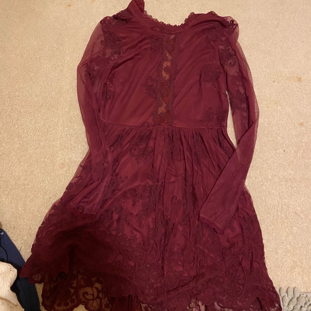 Maroon lace dress